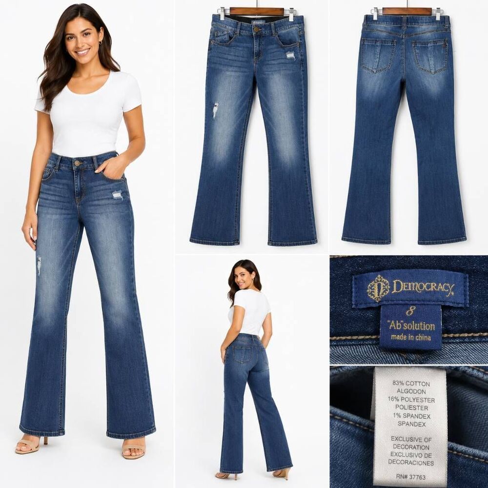 Democracy Absolution Bootcut Jeans Distressed Size 8